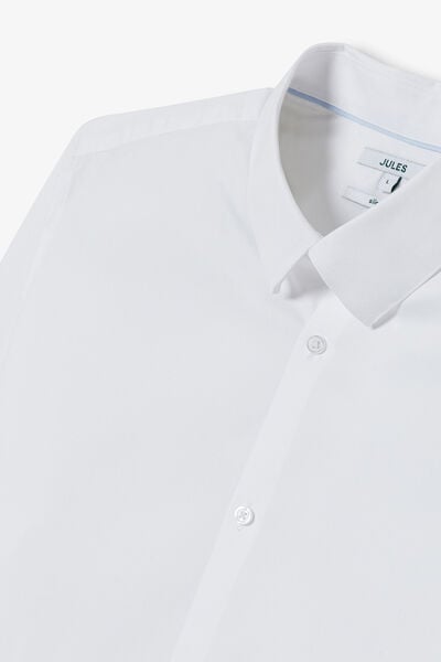 Makkelijk te strijken effen slim fit hemd in katoe