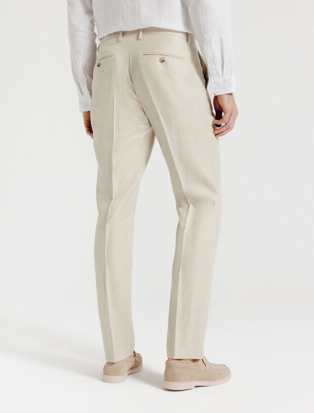 Comfort fit kostuumbroek in linnen
