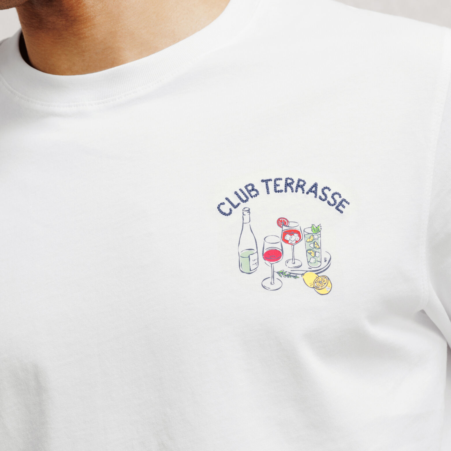 Tee shirt mati&egrave;re flamm&eacute;e imprim&eacute; club terrasse