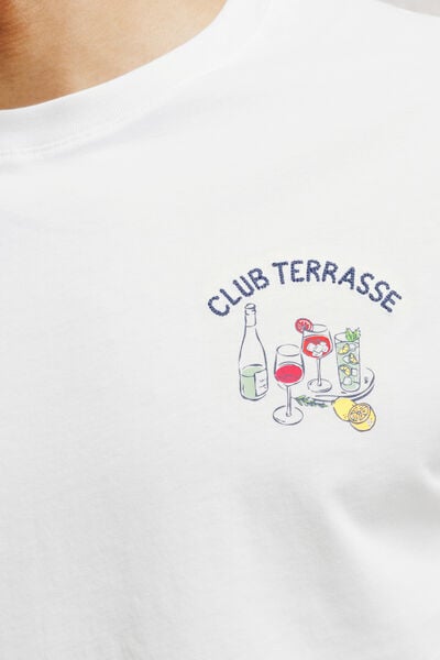 Tee shirt mati&egrave;re flamm&eacute;e imprim&eacute; club terrasse