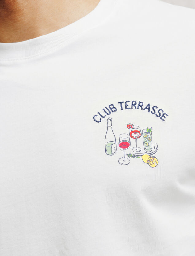 Gevlamd T-shirt met print club terrasse