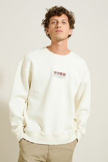 Sweat col rond imprim&eacute; devant dos