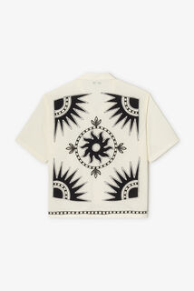 Boxy fit hemdje in geborduurd katoen