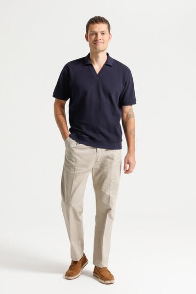 Polo korte mouwen met resortkraag in ribstof