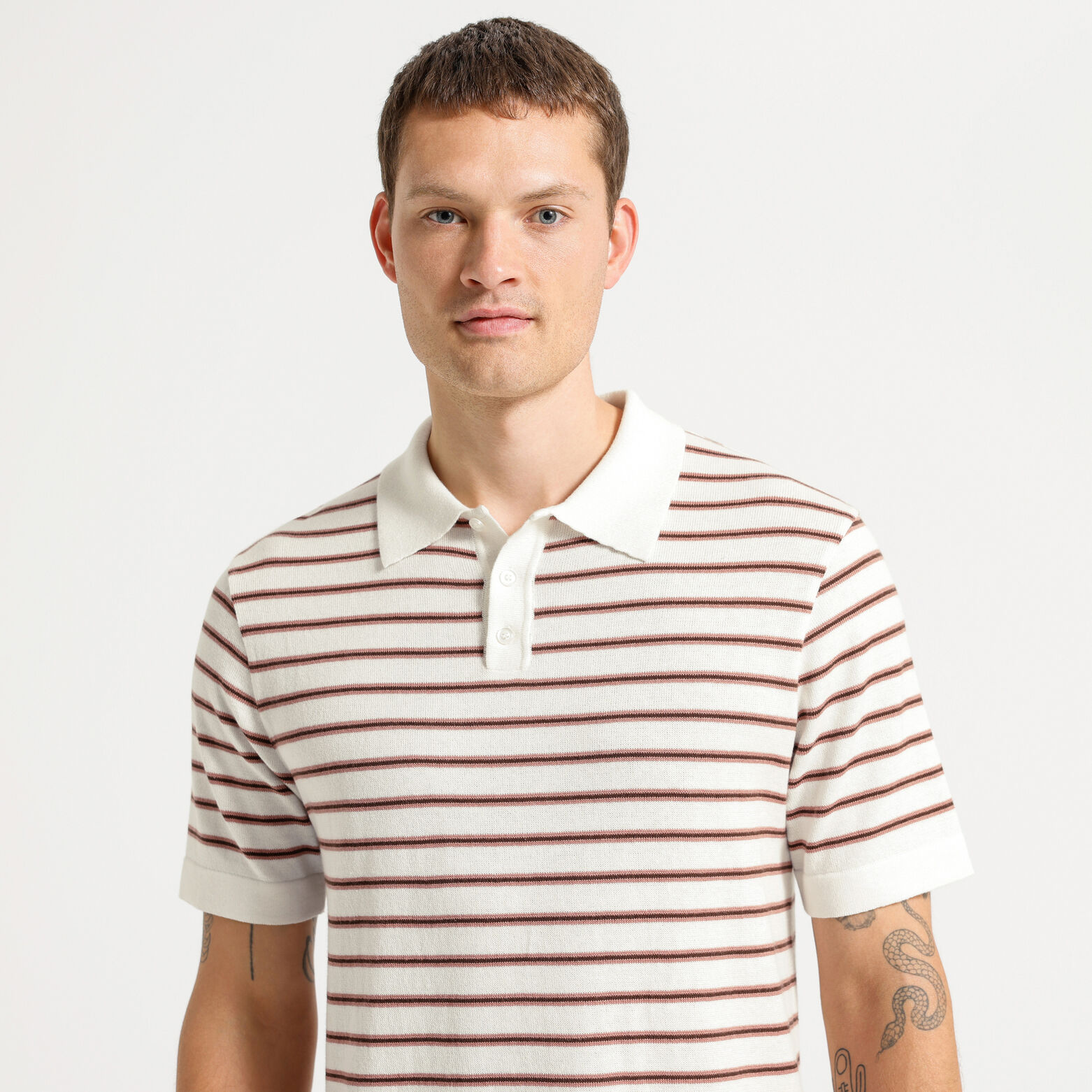 Polo en maille rayures