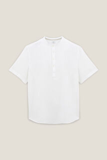 Chemisette enfilage t&ecirc;te regular unie en coton lin