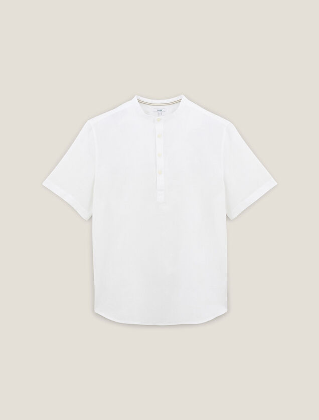 Chemisette enfilage t&ecirc;te regular unie en coton lin