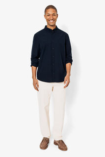 Chemise en coton col boutonné