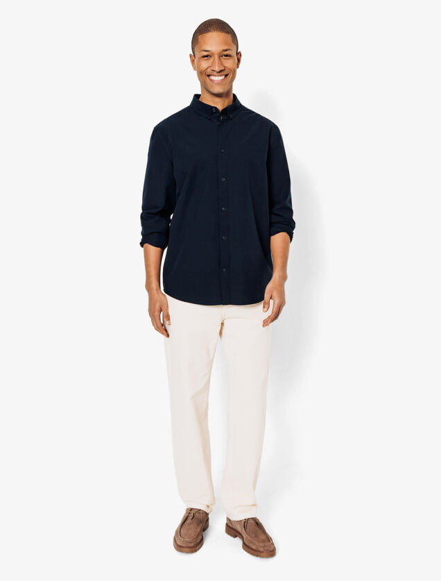 Chemise en coton col boutonné