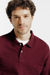 Effen polo in piqu&eacute;katoen, met lange mouwen