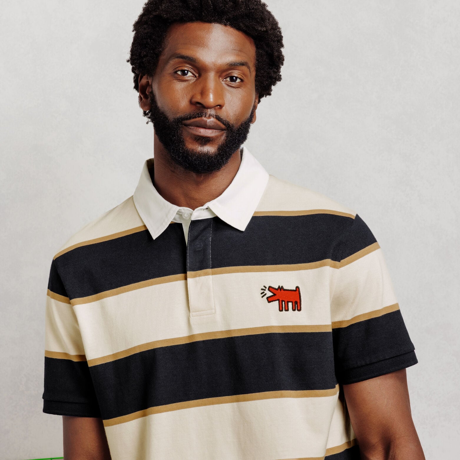 Geborduurde polo korte mouwen licentie Keith Harin