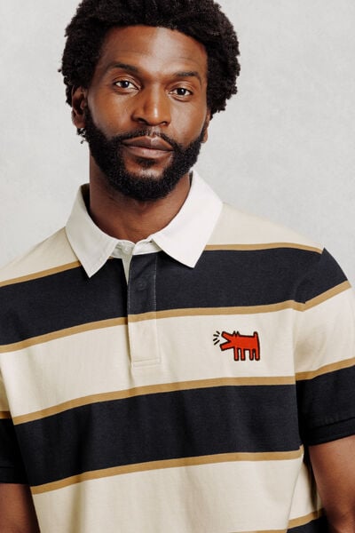 Geborduurde polo korte mouwen licentie Keith Harin