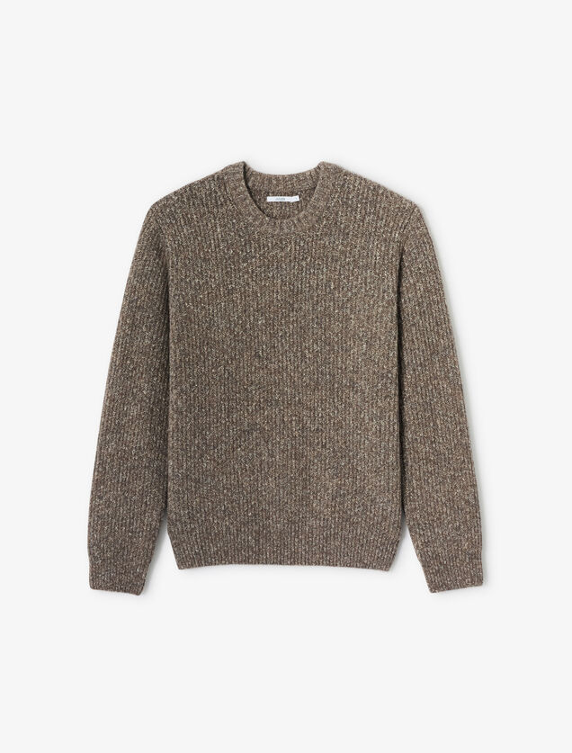 Pull col rond tweed