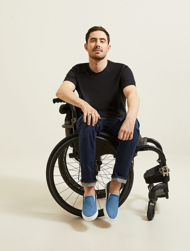 Jean slim pour personne à mobilité réduite