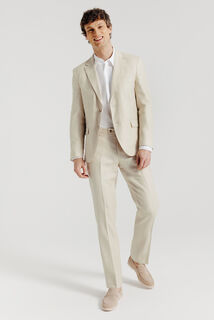 Comfort fit kostuumbroek in linnen