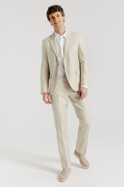 Pantalon de costume confort en lin