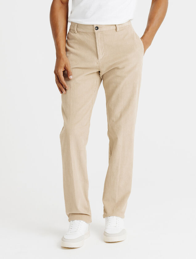 Straight fit chinobroek in fluweel