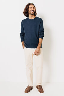 Pull col rond jeux de points reliéfés