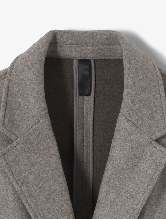 Manteau hiver long col tailleur