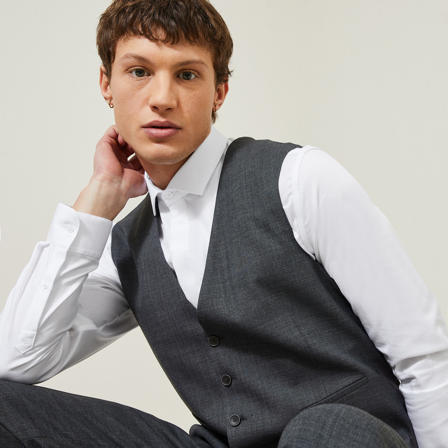 Gilet costume shop gris homme