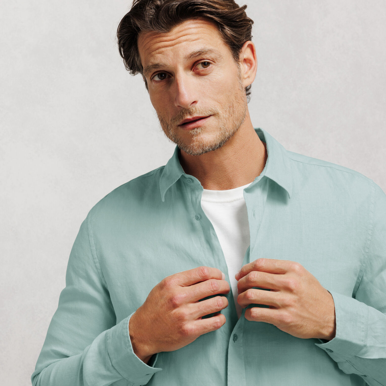 Chemise 100% lin regular unie