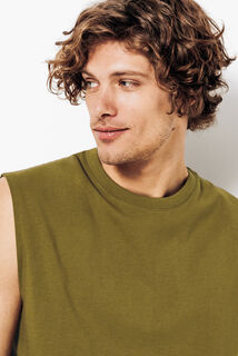 Effen mouwloos hemdje met ronde hals in katoen