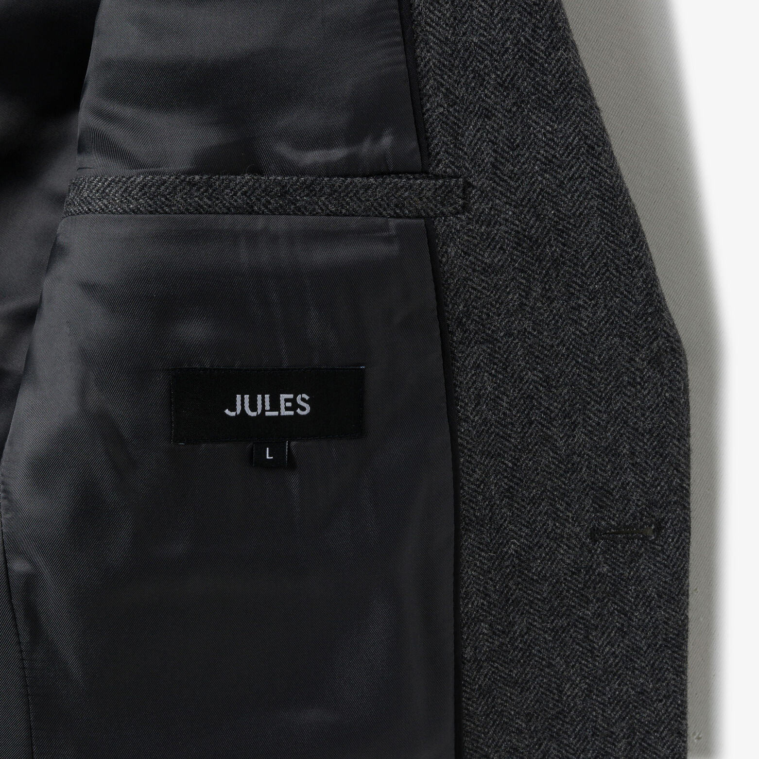 Comfort fit blazerjasje met visgraatmotief