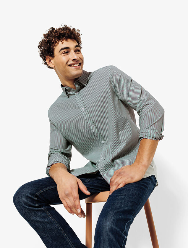 Chemise en coton rayée