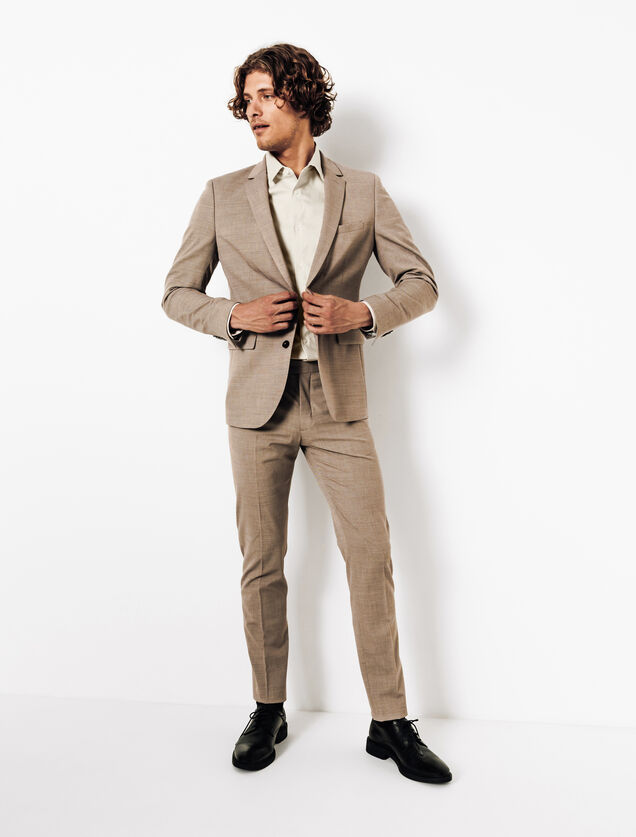 Chemise sans repassage en coton unie slim