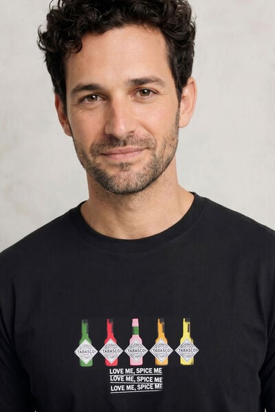 T-shirt met borstprint Tabasco-licentie