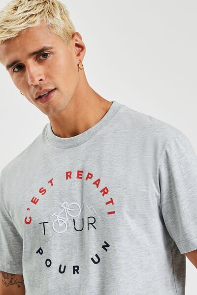 T-shirt ronde hals, gerecycled polyester, Tour 