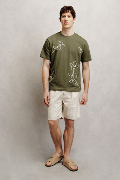 Tee shirt fleurs en cordelette mati&egrave;re fantaisie