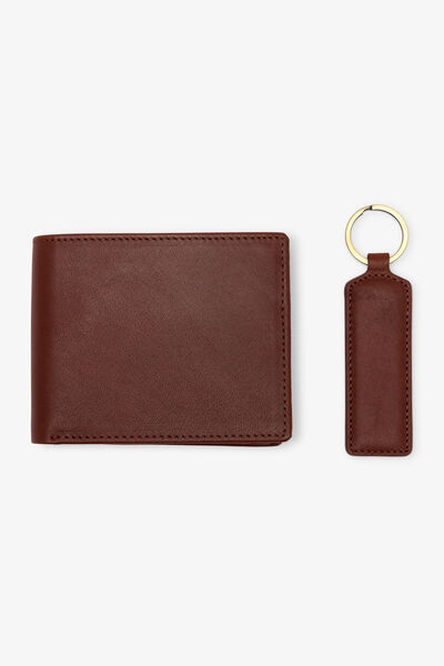 Coffret portefeuille et porte-clef 100% cuir