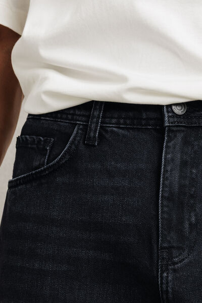 Jean barrel d&eacute;lav&eacute; 100% coton