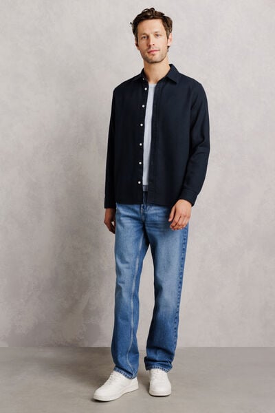 Chemise 100% coton armur&eacute;e unie