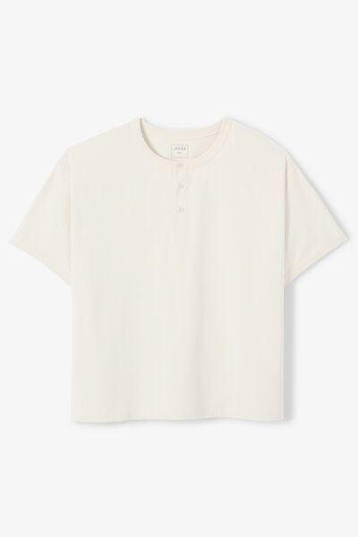 Tee shirt col tunisien boxy