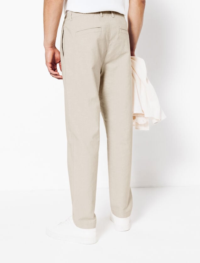 Tapered fit chinobroek in katoen en linnen