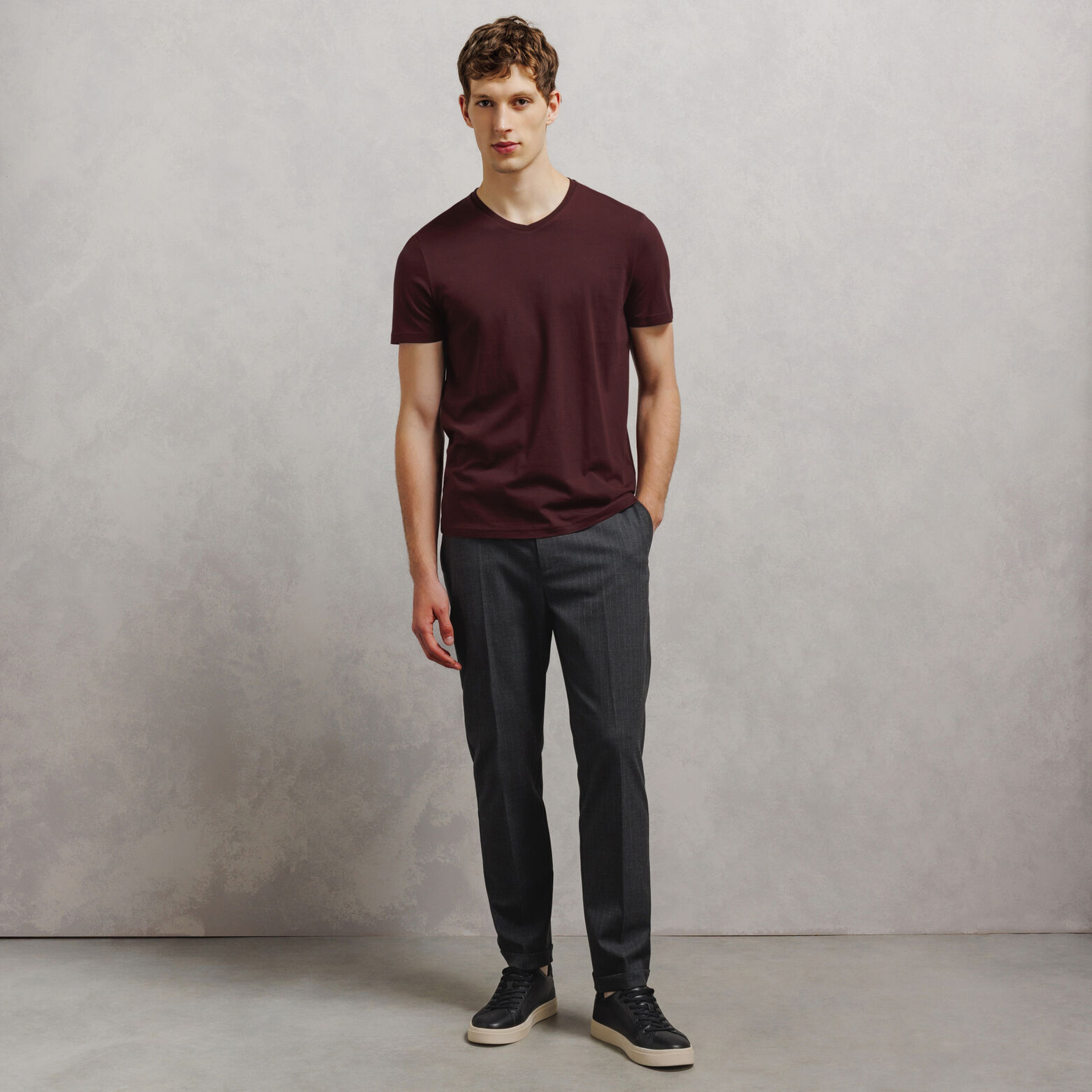 Tee shirt col V en coton