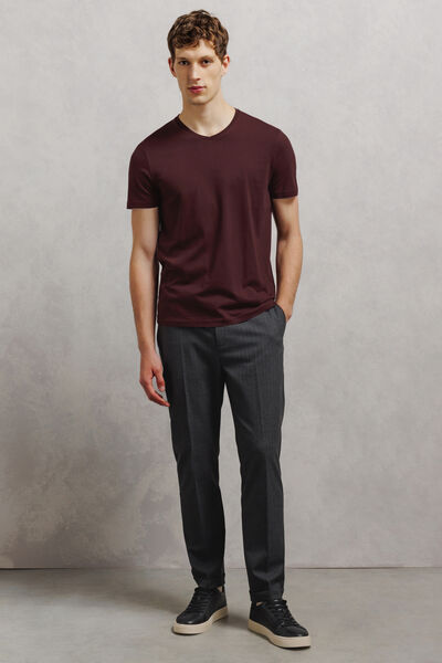 Tee shirt col V en coton