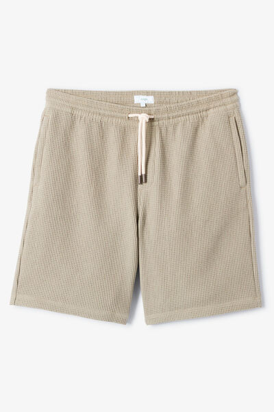 Bermuda in wafelstof met elastische tailleband