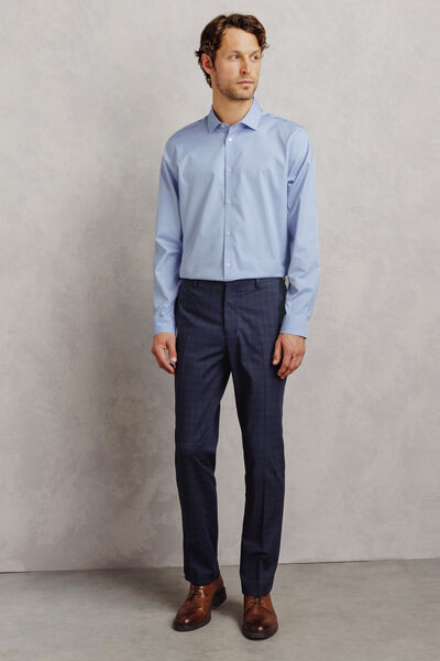 Chemise 100% coton slim sans repassage unie