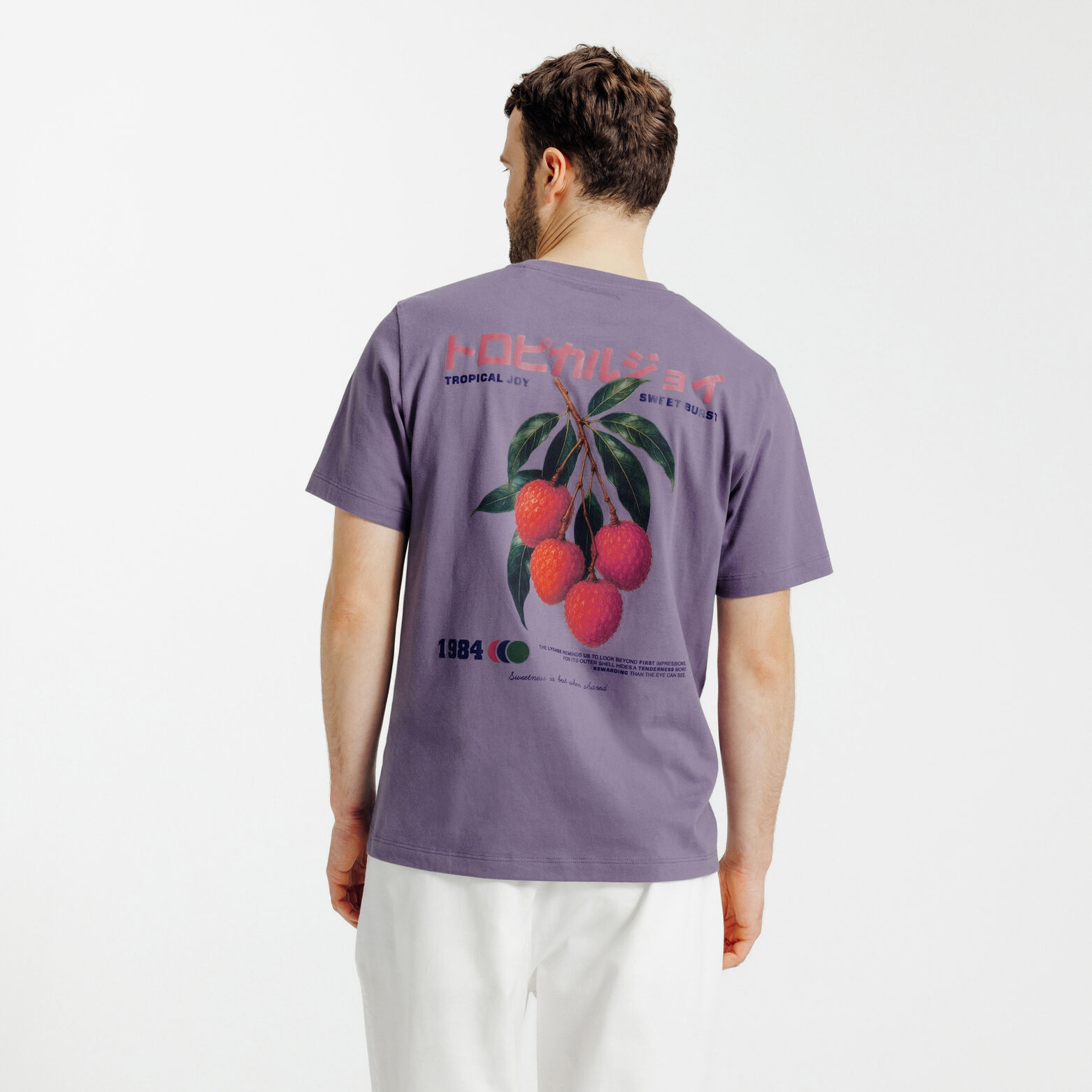 T-shirt met Japanse print voor- en achteraan