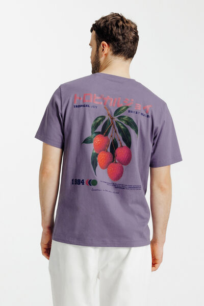 Tee shirt imprim&eacute; devant dos imprim&eacute; japonais