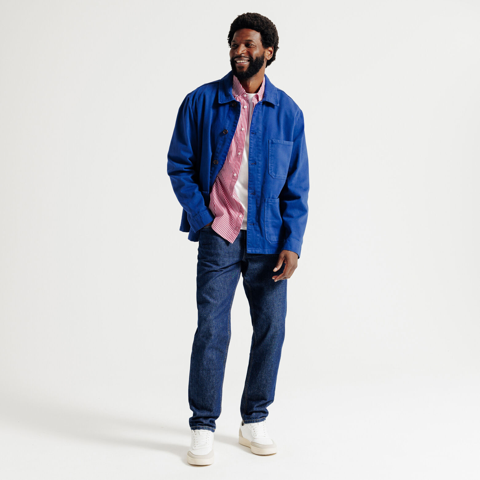 Chemise en coton rayée colorée