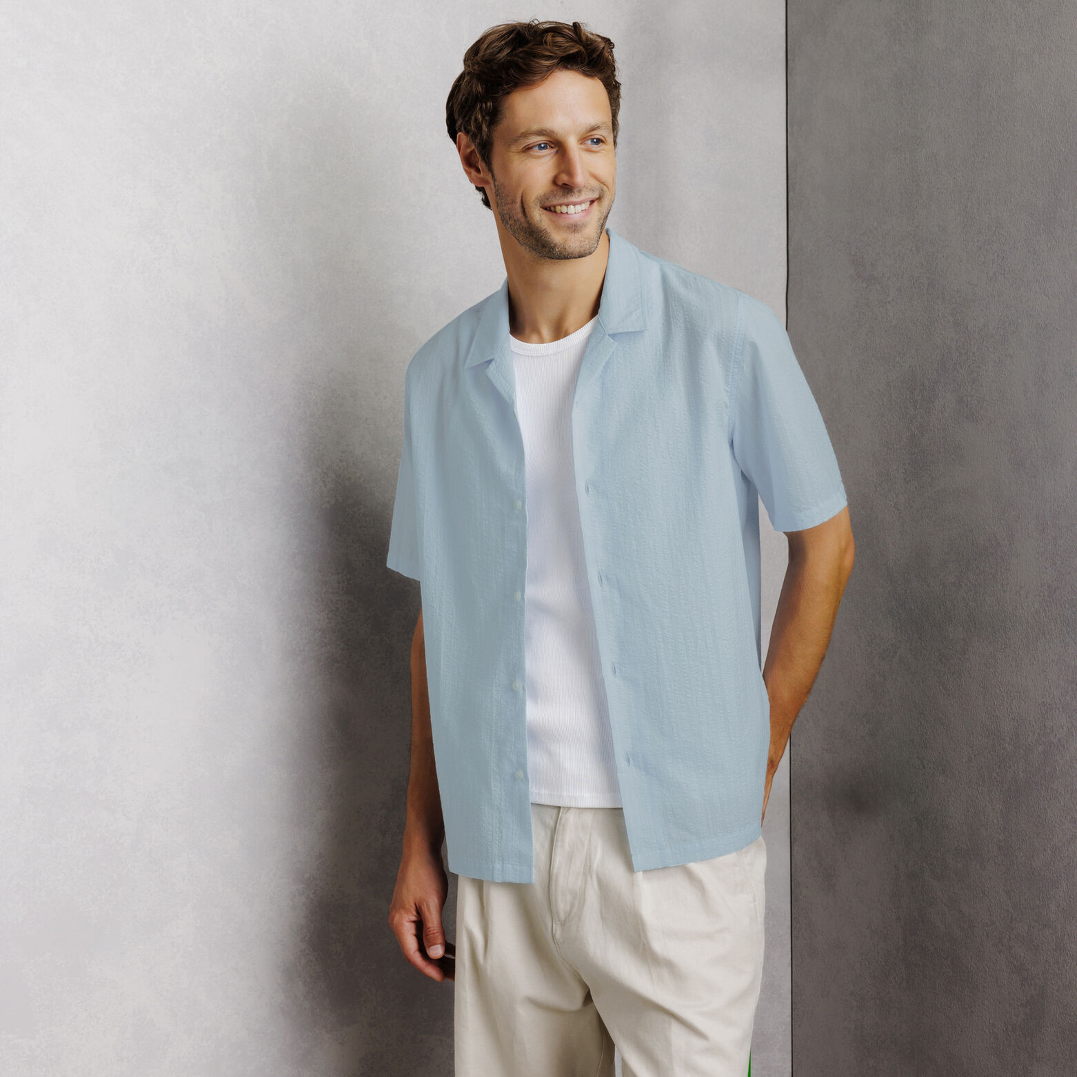 Chemisette col requin coton unie