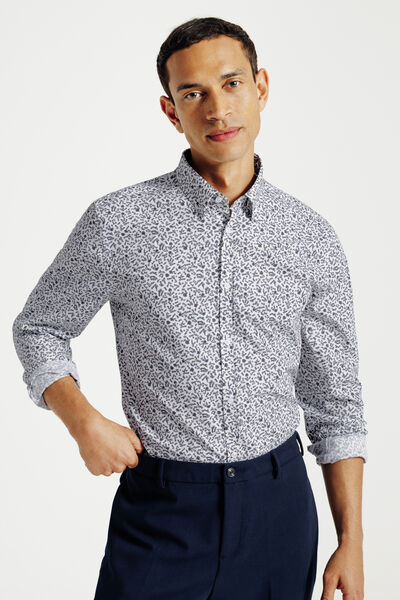 Chemise en coton imprimé floral slim
