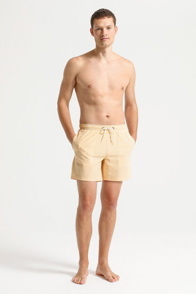 Gestreepte zwemshort in seersucker