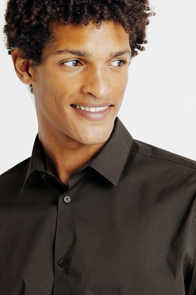 Chemise slim unie coton