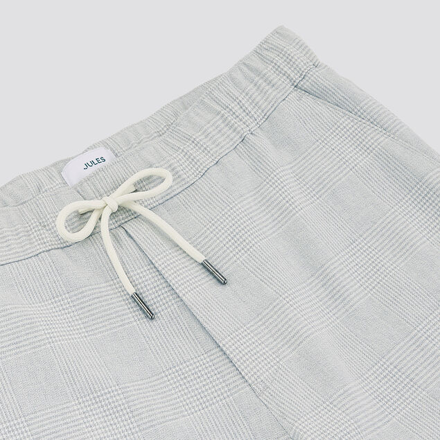Pantalon chino à carreaux et ceinture elastiquée