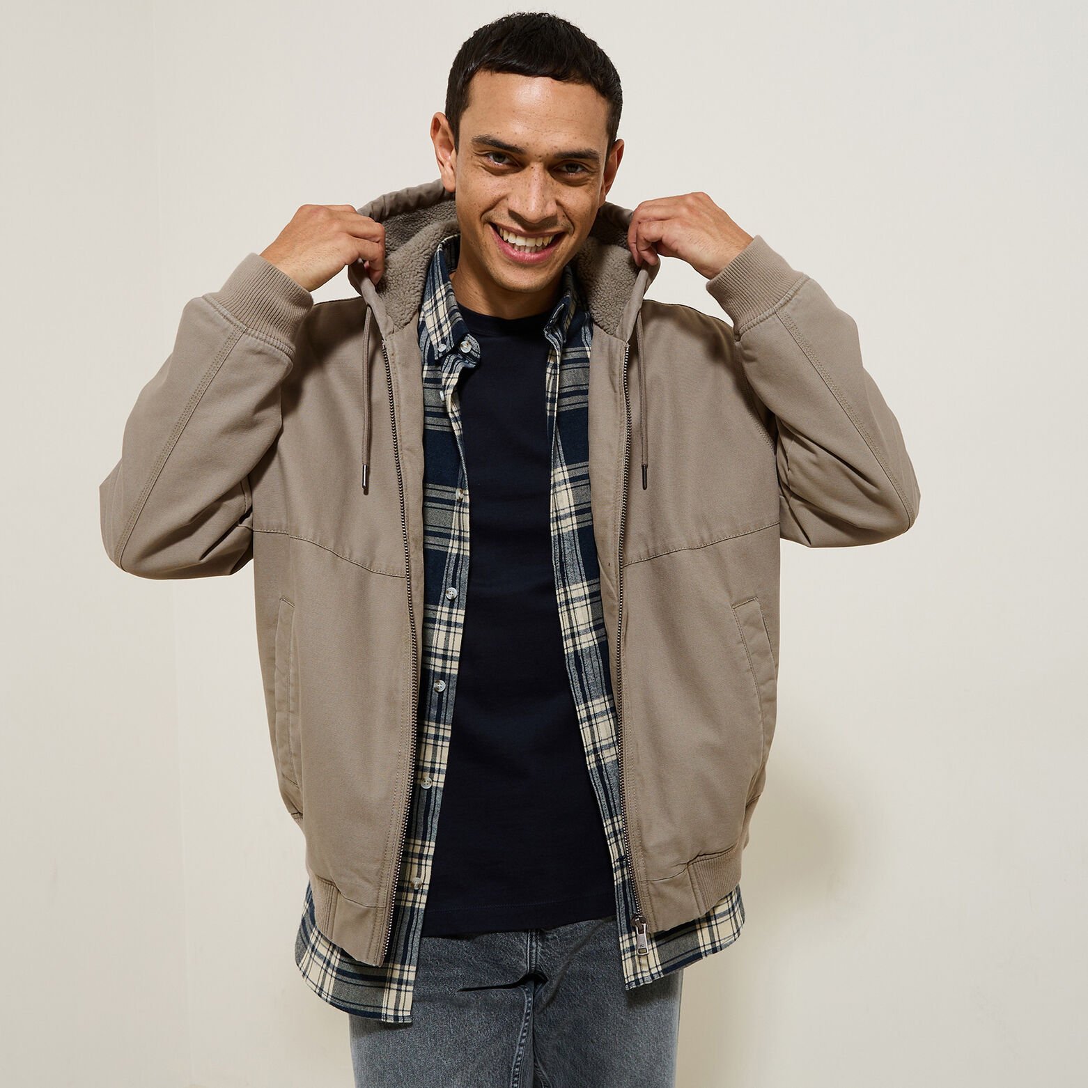 Blouson à capuche en coton